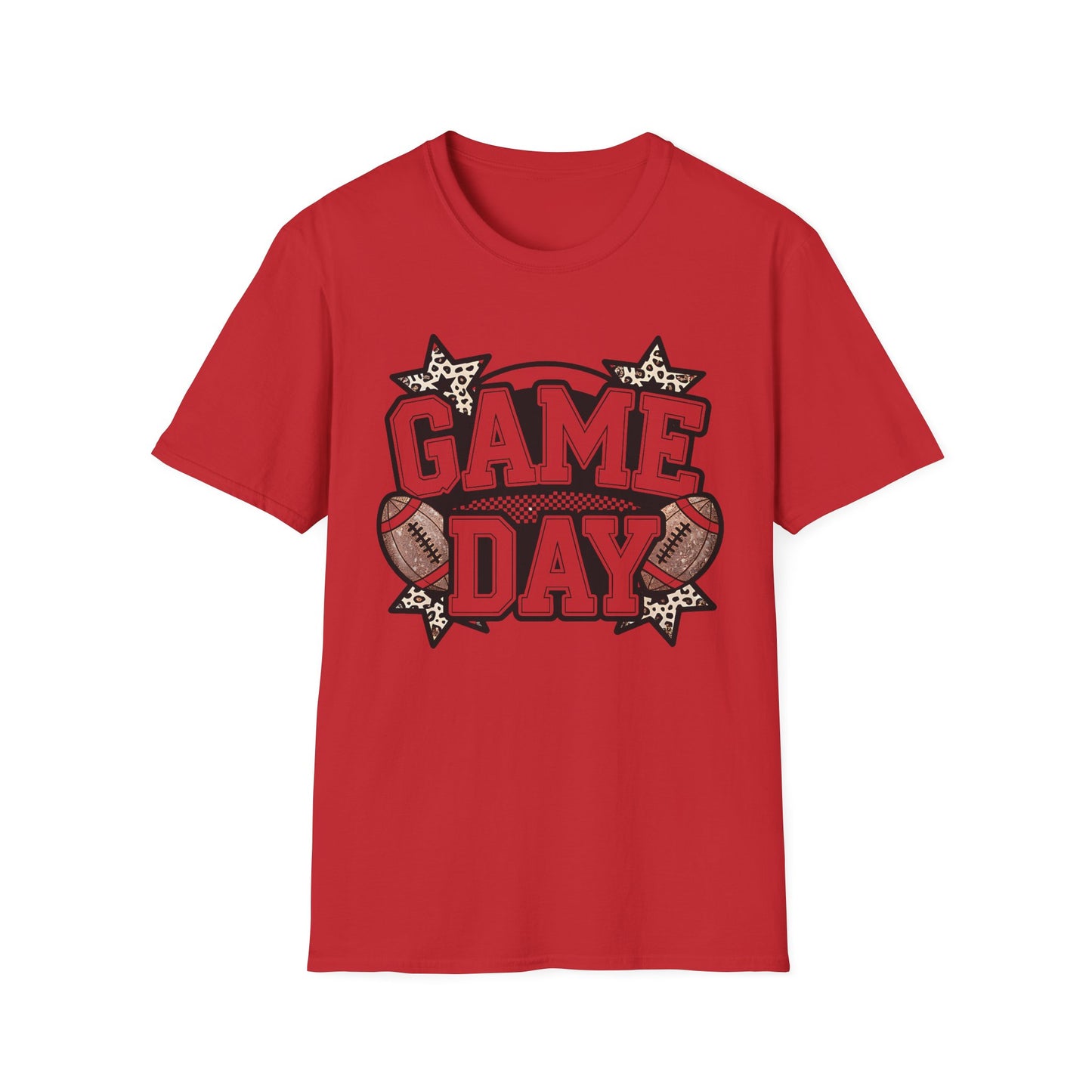 Game Day Football T-Shirt — Leopard Accent "GAME DAY" Graphic Tee