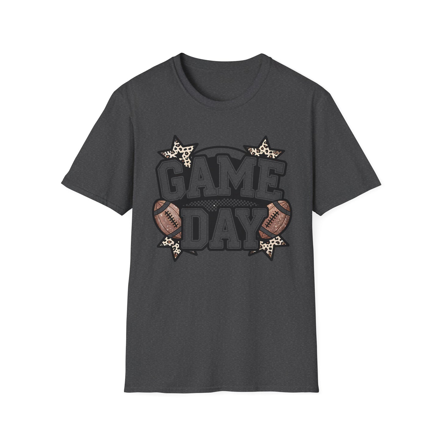 Game Day Football T-Shirt — Leopard Accent "GAME DAY" Graphic Tee