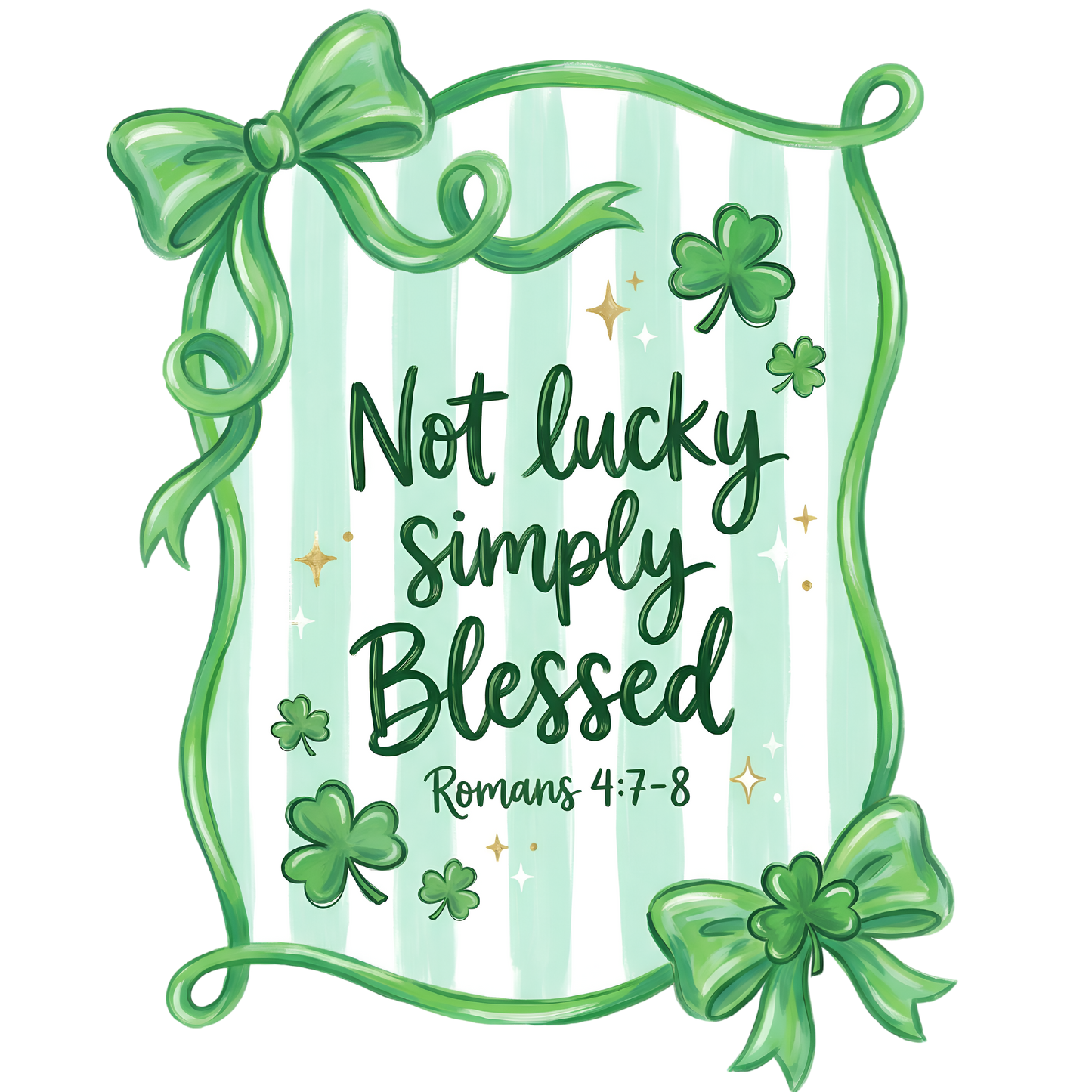 "Not Lucky, Simply Blessed" Shamrock Christian St. Patrick's Day Tee