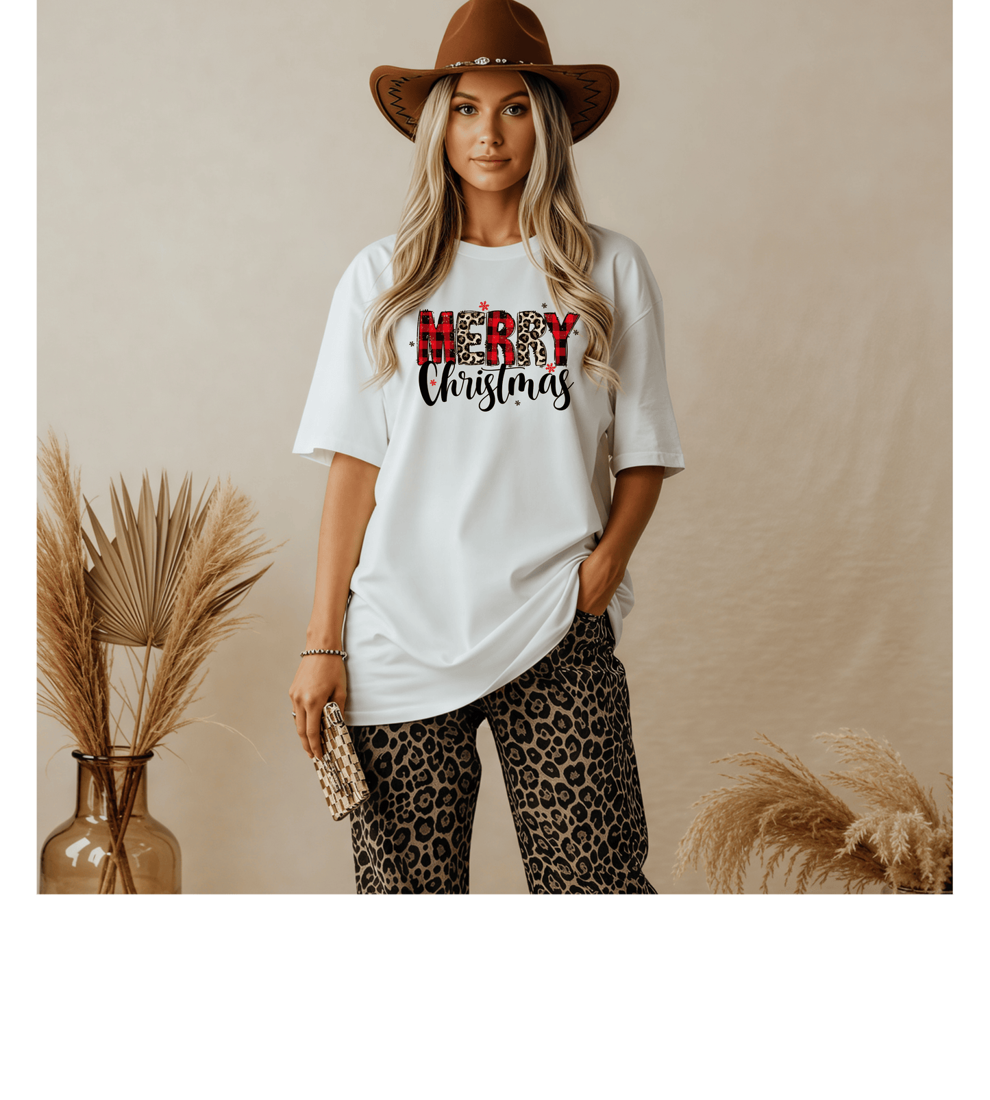 Merry Christmas plaid buffalo check shirt