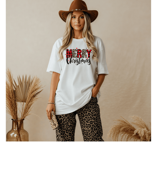 Merry Christmas plaid buffalo check shirt